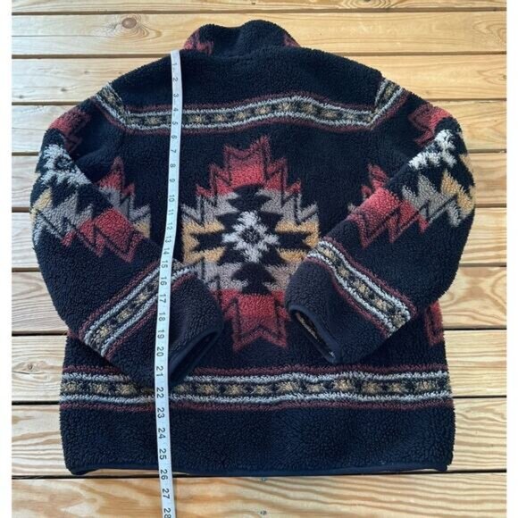 Faherty Fleece Jacket Size Medium Women’s Black Full Zip - Picture 6 of 8